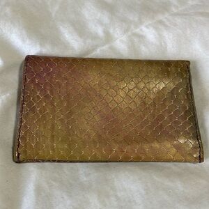 DANIER | Snake Skin | Metallic | Rainbow/Purple | Small |Leather |Folding Wallet
